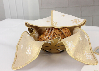 Wkład do koszyka Śnieżynka złota Lamówka Złota Brokatowa