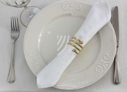 Obrączki na serwetki Spiral Złote - Kpl.4 szt