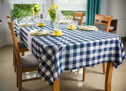 Obrus Krata Mała Granatowa Mankiet Obrus Krata Mała Granatowa Mankiet