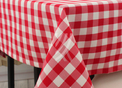 Obrus w Kratkę 2x2 Italia II Czerwony Podszyty