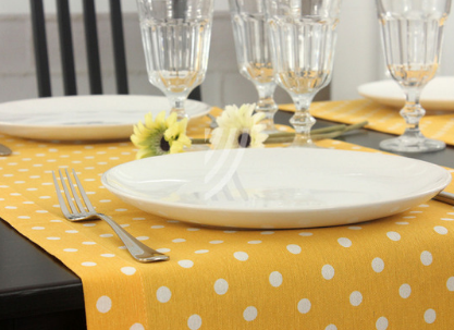 Nakładka 40x140 Groszki Żółta Mankiet