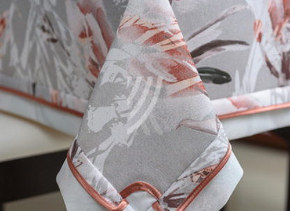 Obrus Flowers W60 Mankiet Lamówka