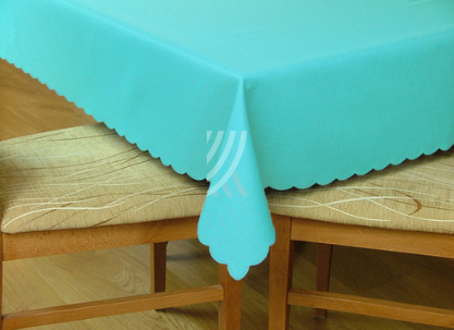 Obrus Len Niebieski Turkus