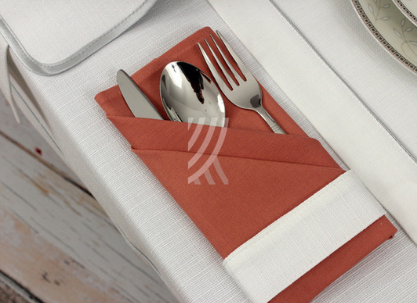 Pierścień na serwety bankietowe Kolekcja Len Biały