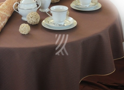 Obrus Len Brąz Elegance Wypustka Złota