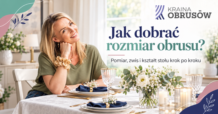 Jak dobrać rozmiar obrusu? Pomiar, zwis i kształt stołu krok po kroku